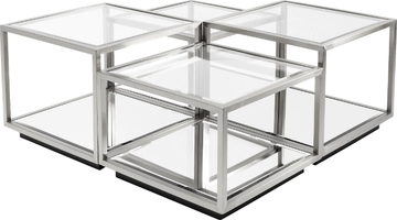 LUIGI SILVER - Square Glass and Stainless Steel high side table by KARE Design - view 3